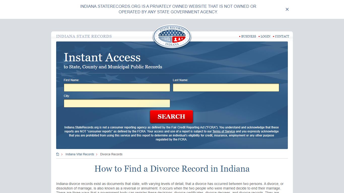 How to Find a Divorce Record in ... - Indiana State Records